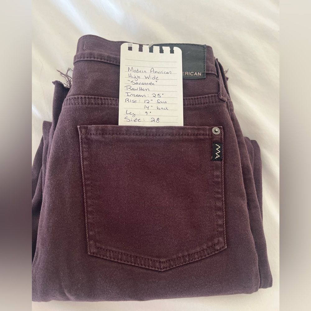 Savannah Dark Burgundy Wide Leg Flare Jeans - Picture 7 of 7